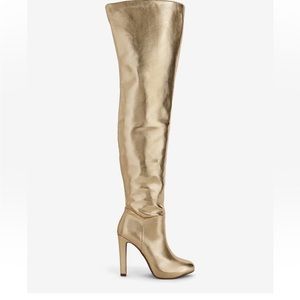 Brian Atwood x Express Metallic Over The Knee Heeled Boots